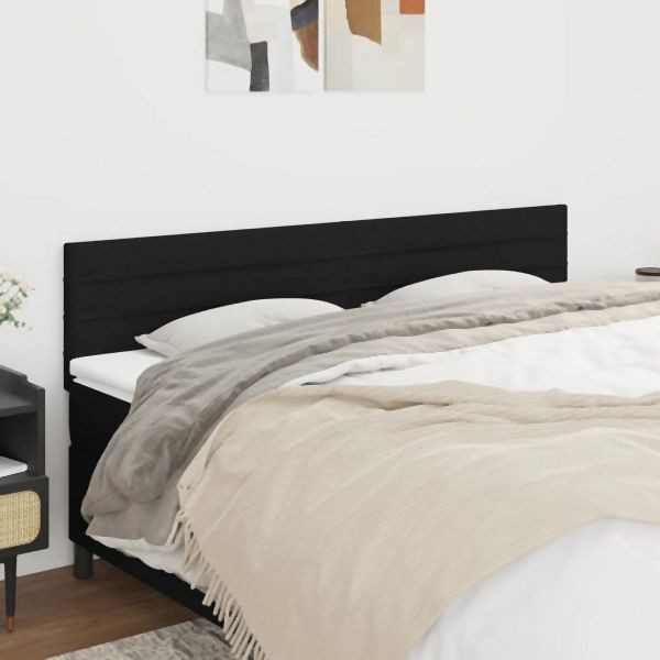 vidaXL Kopfteile 2 Stück Schwarz 80x5x78/88 cm Stoff, 346160