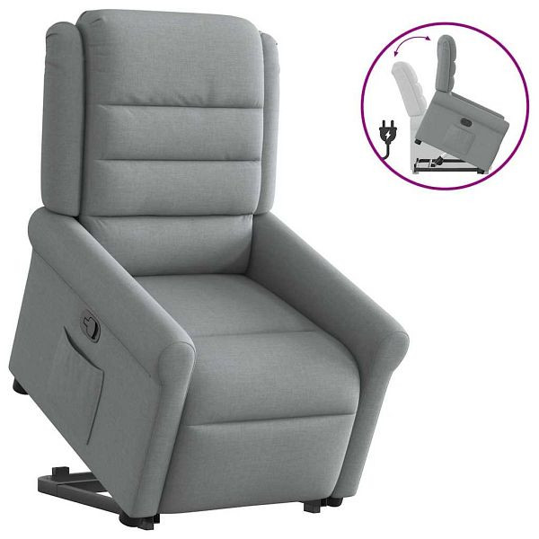vidaXL Relaxsessel mit Aufstehhilfe Hellgrau Stoff, 3303314