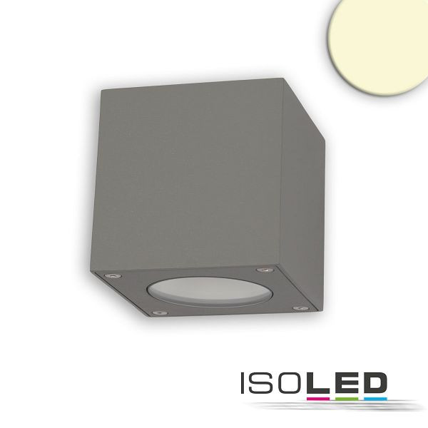 ISOLED LED Wandleuchte Up&Down 2x3W CREE, IP54, silbergrau, warmweiß, 112192
