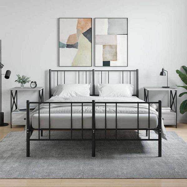 vidaXL Nachttische 2 Stück Grau Sonoma 50x41x65 cm Holzwerkstoff, 826090