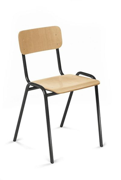 Deskin Stapelstuhl Holz NORWIN, Gestell anthrazit RAL 7021, Buchenholz, 354371