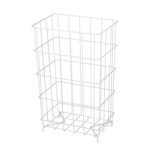Air Wolf Abfallkorb mit 60 Liter Volumen, Serie Omikron II, H x B x T: 630 x 400 x 275 mm, Stahl weiß, 35-764