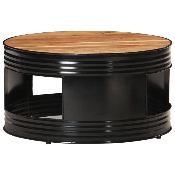vidaXL Couchtisch Schwarz 68x68x36 cm Akazie Massivholz, 321933