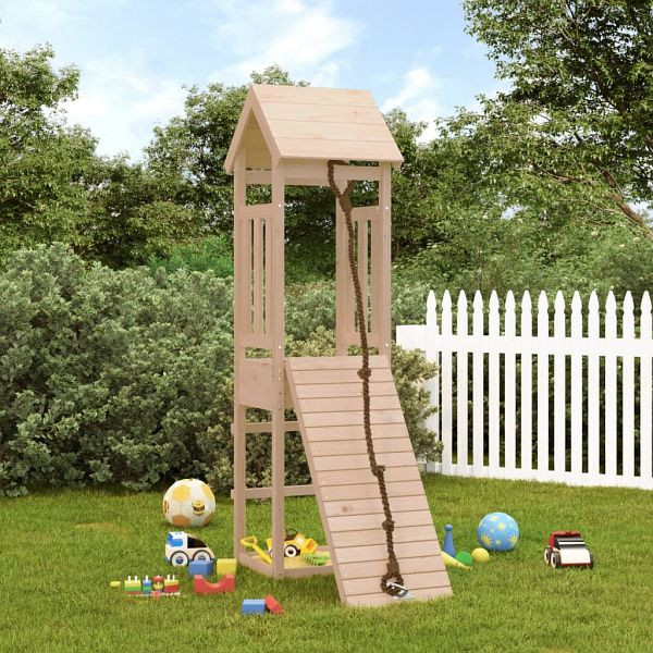 vidaXL Spielturm mit Kletterwand Massivholz Kiefer, 3155810