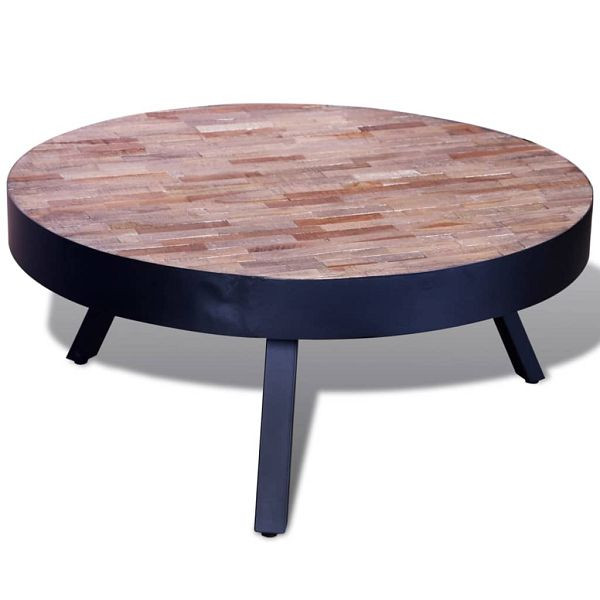vidaXL Couchtisch Rund Altholz Teak, Top-Qualität, 241714