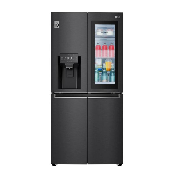 LG Multi-Door Kühlschrank mit InstaView Door-in-Door, Eis-, Crushed Ice- und Wasserspender, ​508​ Liter Kapazität​, Matte Black Steel, GMX844MC6F