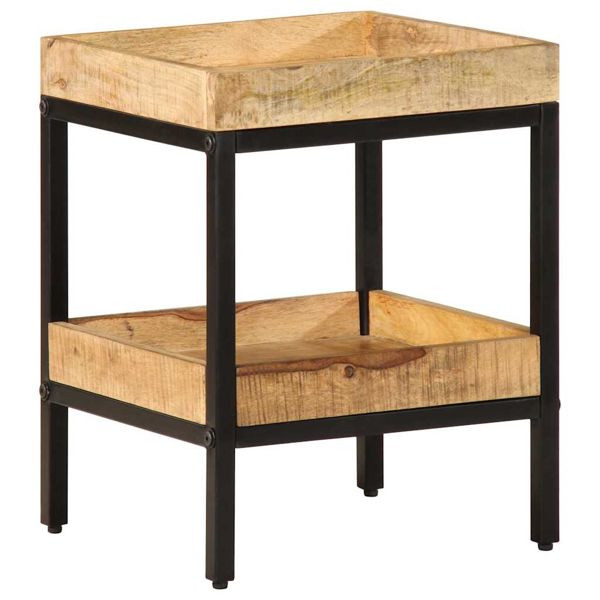 vidaXL Beistelltisch mit Regal Braun 35 x 35 x 45 cm Massivholz Mango, 374089