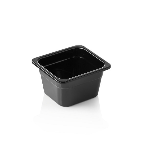 WAS GN Behälter GN 65 BLACK 1/6-100 mm, schwarz, Melamin, 6516101