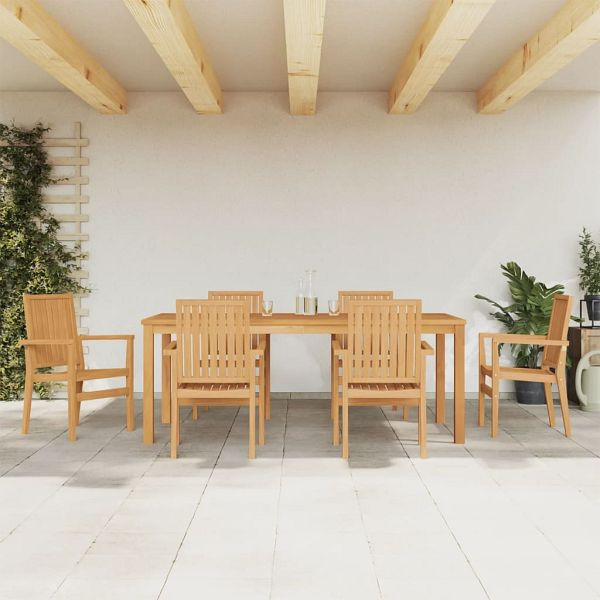 vidaXL 7-teilig Garten-Essgruppe Massivholz Teak, 3157921