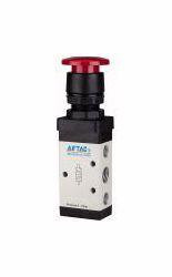 Riegler 5/2-Wegeventil, manuell betätigt, mit Pilztaster, monostabil, für Schalttafeleinbau, 116016