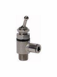 Riegler 2/2-Wege-Kipphebelventil, Druckanschluss beidseitig, Anschluss Steckverbindung, 107017