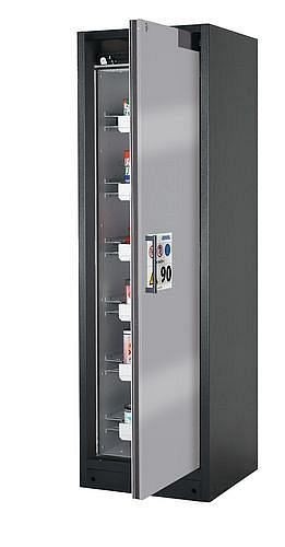 asecos Gefahrstoffschrank Select W-66R-O (one touch), 600 mm, 6 Auszüge, Tür Silber, 3007504930090