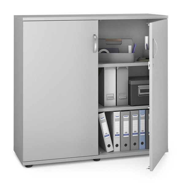 Deskin Flügeltürenschrank MULTI M pro, Dekor: Lichtgrau, BxHxT: 1200 x 1140 x 420 mm, 250784