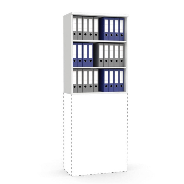 Deskin Aufsatz-Regal MULTI M, Dekor weiß, B 800 x H 1055 x T 420 mm, 268058