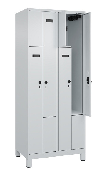C+P Z-Spind Evolo PLUS, Füße, 4 Fächer, 1950x800x500mm, 7035/7035, Drehriegel, 049013-224 S10012