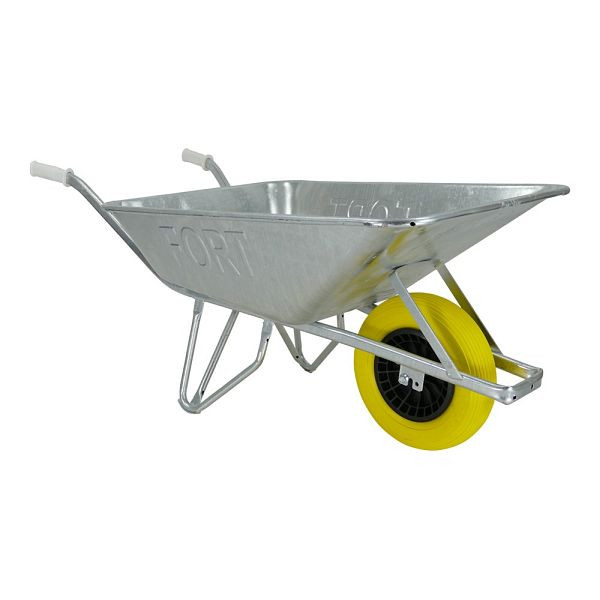 Foxwinkel Großmulden-Schubkarre "Champ" 130 Liter verzinkte Mulde mit 1 PU-Rad Nadellager, K 1301 V WFLEX, 2030236