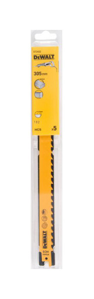 DeWalt Säbelsägeblatt HCS Holz 305mm, VE: 5 Stück, DT2432-QZ