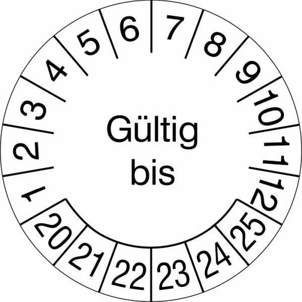 Stein HGS Prüfplaketten ohne Jahresfarbe (6 Jahre), Gültig bis, 2023-2028, 500er-Rolle, 31.3688-23
