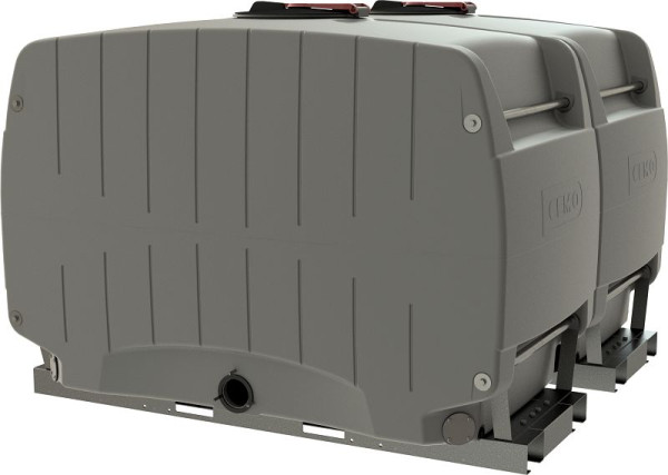 Cemo Modulfass 4000 l grau mit Grundrahmen Verkettung 2 x 2000 l-Modul, 12145