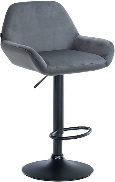 CLP Barhocker Braga Samt schwarz, dunkelgrau, 320898