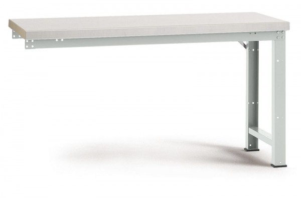 Manuflex Anbauwerkbank PROFI Standard mit Blechbelagplatte, BxTxH = 1250 x 700 x 840 mm, Lichtgrau, WP4006.7035
