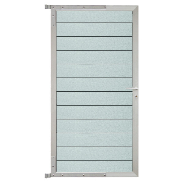 T&J DALU-Tor-Komplettset, 90 x 175 cm, hellgrau/silber, 44134
