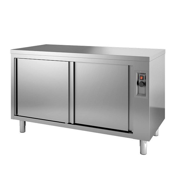 Vaiotec TOPLINE Wärmeschrank 600 / 2 Schiebetüren, 40 mm starke Arbeitsplatte, 150x60x85 cm, 10545