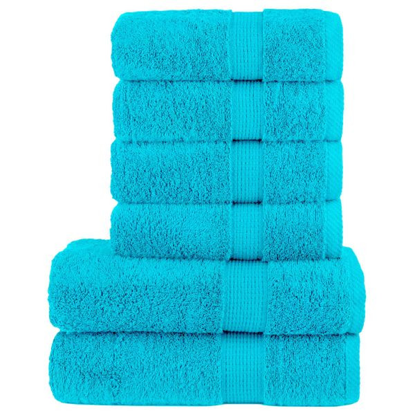 vidaXL 6 tlg. Premium-Handtuch-Set SOLUND Türkis 600 g/m², 137566