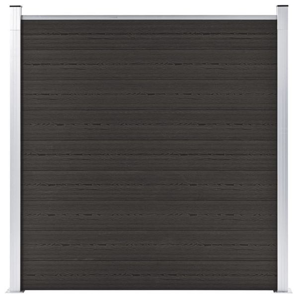 vidaXL Zaunelement WPC 180x186 cm Schwarz, 148972