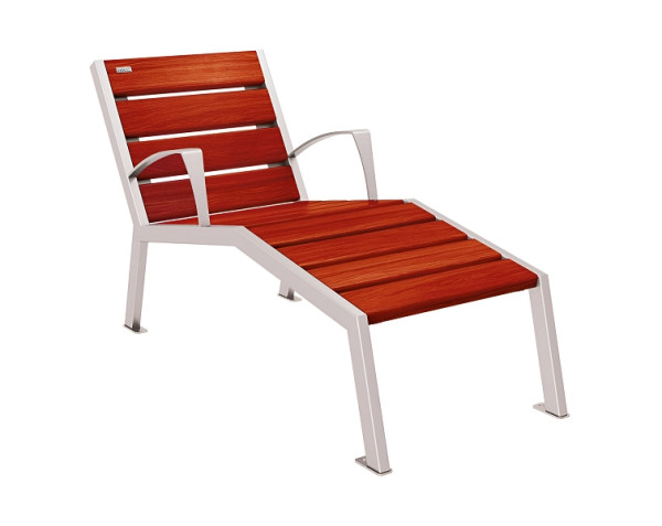 Procity Liegestuhl Silaos 600 mm, Mit Armlehne, Holz & Stahl, Mahagoni/RAL 7044, 209642.7044.ACAJ