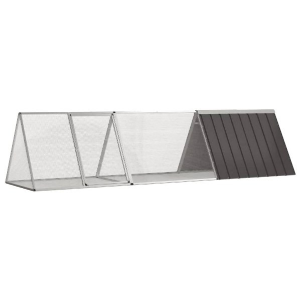 vidaXL Kaninchenkäfig Anthrazit 302,5x80,5x71 cm Verzinkter Stahl, 3106446
