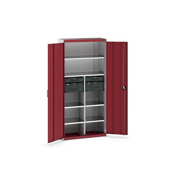 bott cubio Koffer-Flügeltürenschrank bestückt mit 2x Systainer3 / 2x Organizer, BxTxH: 938x400x2000mm, RAL 7035 / RAL 3004, 40032037.24V