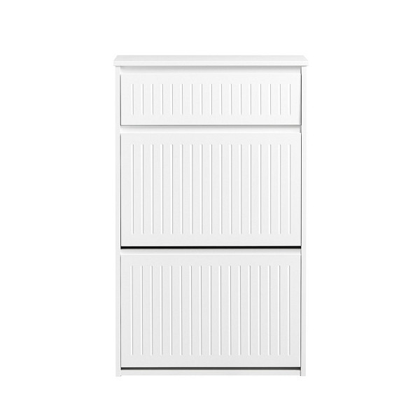 SoBuy Schuhschrank mit einer Schublade Weiß 100x61x100 cm, Modern, FSR165-W