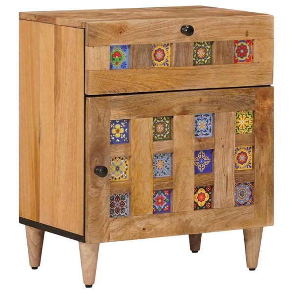vidaXL Nachttisch Natur 50 x 33 x 60 cm Massivholz Mango, 4018268