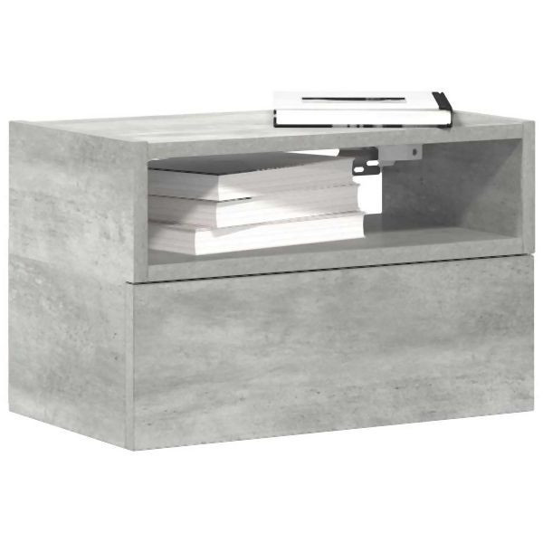 vidaXL Wand-Nachttische 2 Stück Betongrau 45x26x28,5 cm, 858603
