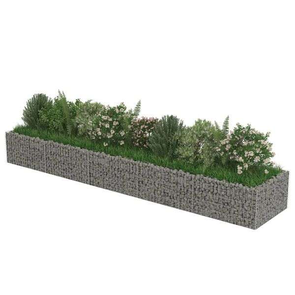Gabionen-Hochbeet Aus Verzinktem Stahl – 360×30×60 Cm, Robustes Gartenbeet Für Kräuter, Gemüse & Blumen
