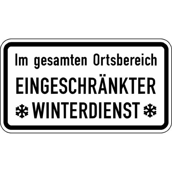 Stein HGS Winterschild/Verkehrszeichen Im gesamten Ortsbereich Eingeschränkter Winterdienst Nr. 2004, 330x600mm /RA2/Alform, randprofilverstärkt, 2004-222