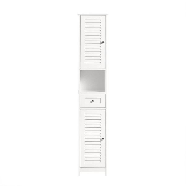 SoBuy Badezimmerhochschrank mit einer Schublade Weiß 29x26x170 cm, Funktional, FRG236-W