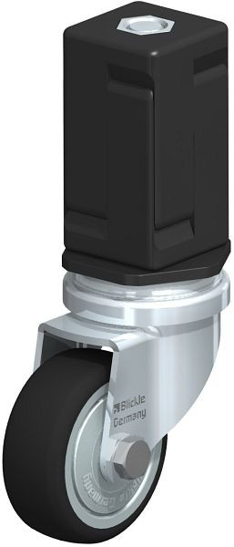 Blickle LRA-PATH 50K-FK-EV07 Apparate-Lenkrolle mit Expander, Thermoplastisches Polyurethan, Grau, 848588
