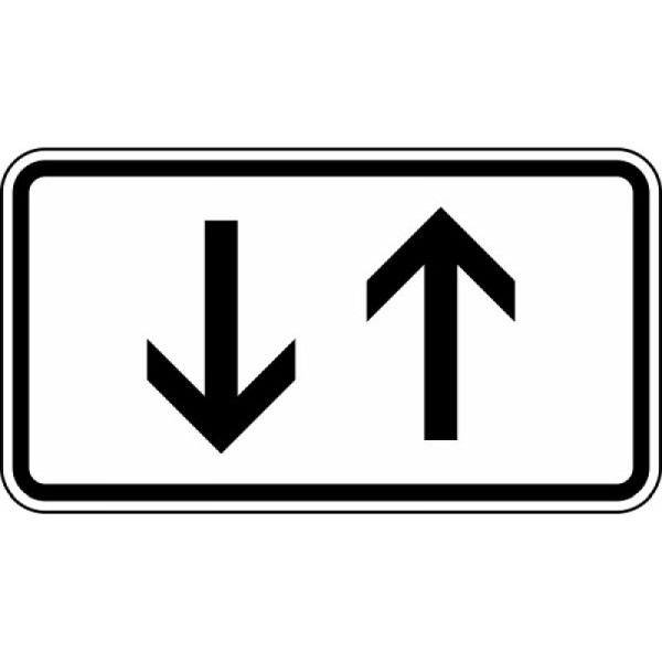 Stein HGS Verkehr in beide Richtungen, zwei gegengerichtete senkrechte Pfeile Nr. 1000-31, 600 x 330 mm, Alform, RA1, 1000-31-212