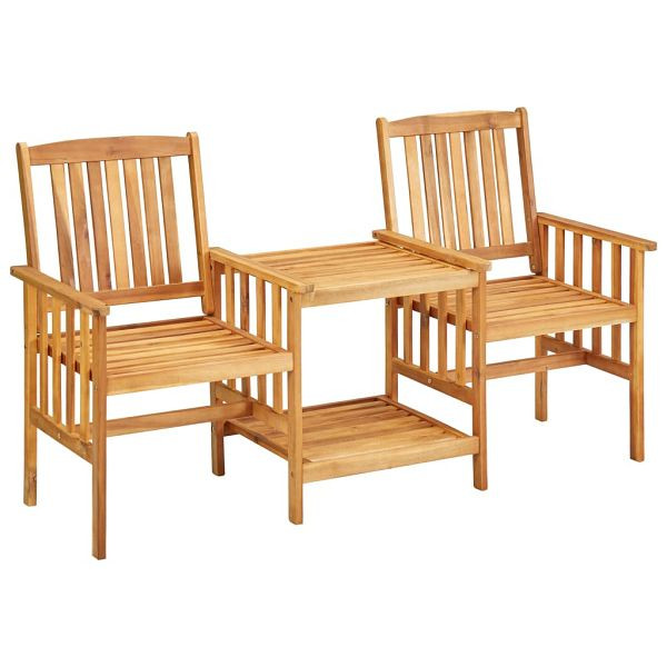 vidaXL Gartenstühle mit Teetisch 159x61x92 cm Massivholz Akazie, 45933