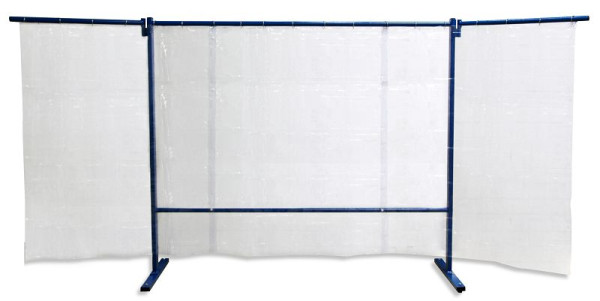 ELMAG Schweißerschutzwand 3-teilig, mit Folienvorhang, glasklar, DIN S0, Breite: 3, 8m, 57254