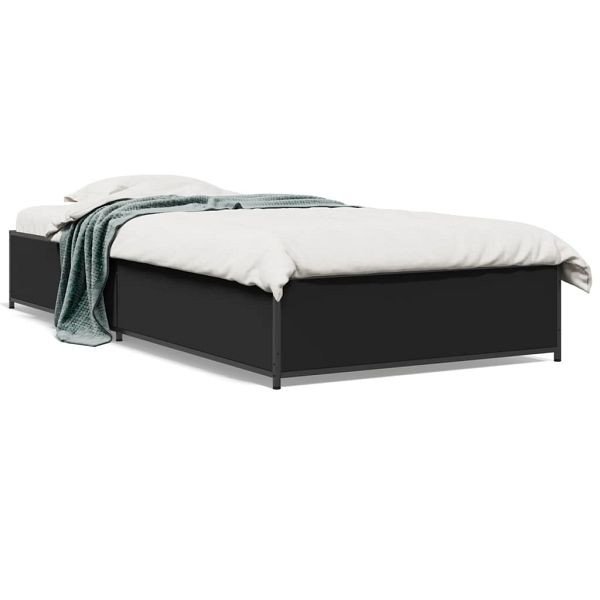 vidaXL Bettgestell Schwarz 90x190 cm Holzwerkstoff und Metall, 845116