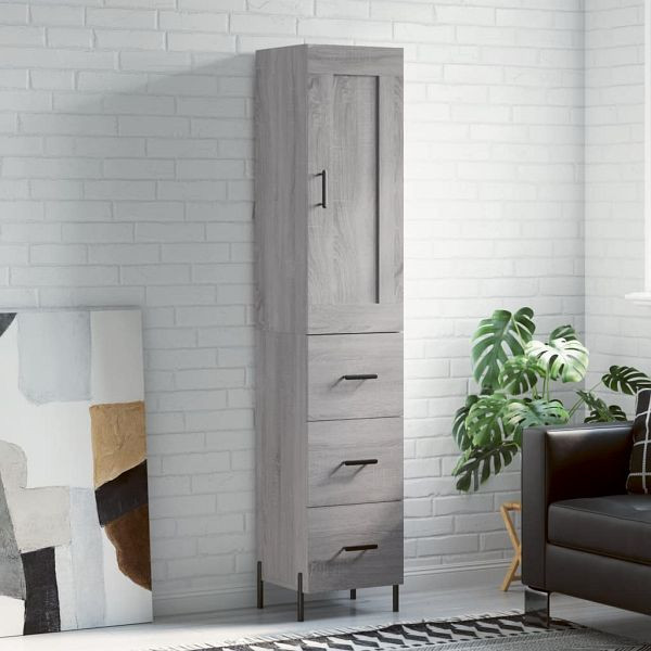 vidaXL Highboard Grau Sonoma 34,5x34x180 cm Holzwerkstoff, 3200207