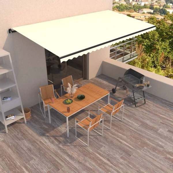 vidaXL Markise Manuell Einziehbar 600x350 cm Creme, 3069237