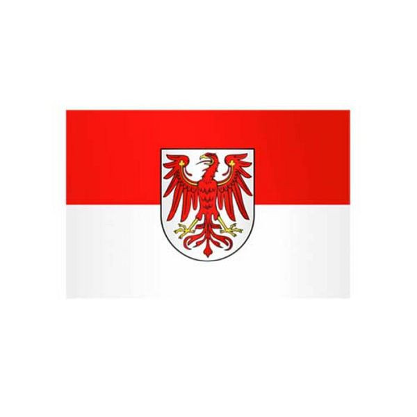 Stein HGS Landesflagge Brandenburg, 150 x 250 cm (Querformat), mit Seil und Schlaufe, FlagTop 110 g/m², für Fahnenmasten ab 8 m, ohne Hohlsaum, 26226