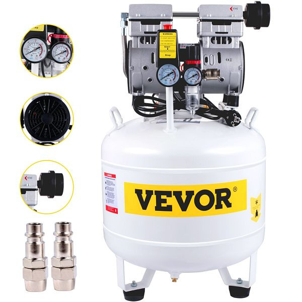 VEVOR Silent Flüsterkompressor 35 L, 1 PS/750 W, KY35L750W220VV1K1V2