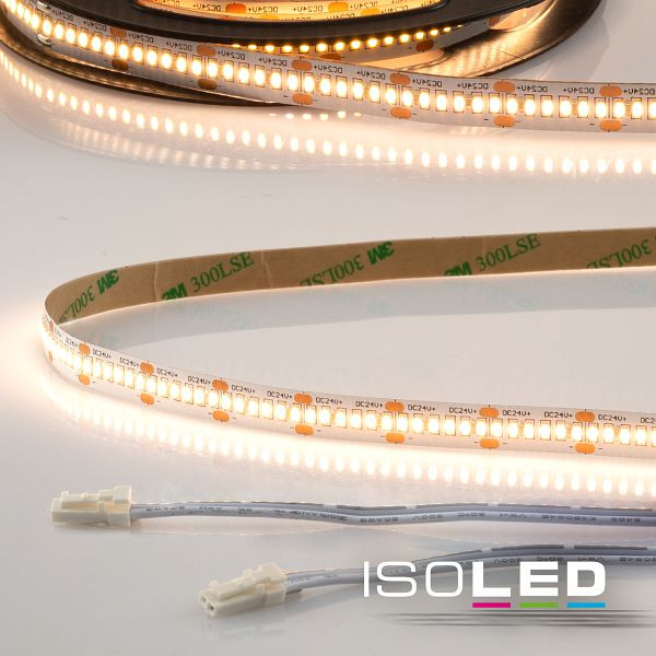ISOLED LED CRI930 MiniAMP Flexband, 24V DC, 12W, IP20, 3000K, 120cm, beidseitig 30cm Kabel + maleAMP, 300 LED/m, 114520