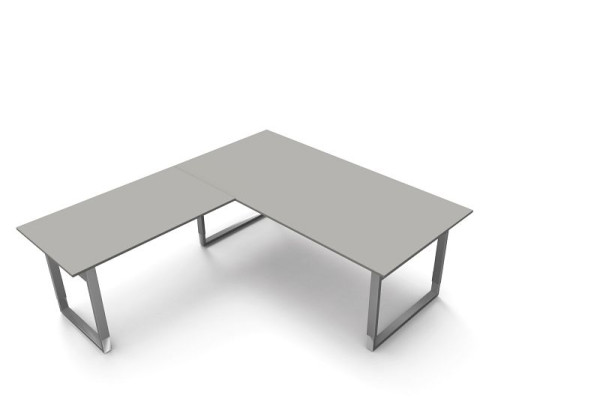 Kerkmann Schreibtisch extragroß / Besprechungstisch B 2000 x T 1000 x H 680-820 mm, Form 5, Farbe: Grafit, 11407012