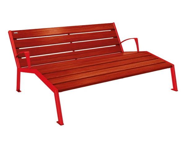 Procity Liegestuhl Silaos 1800 mm, Mit Armlehne, Holz & Stahl, Mahagoni/RAL 3020, 209661.3020.ACAJ